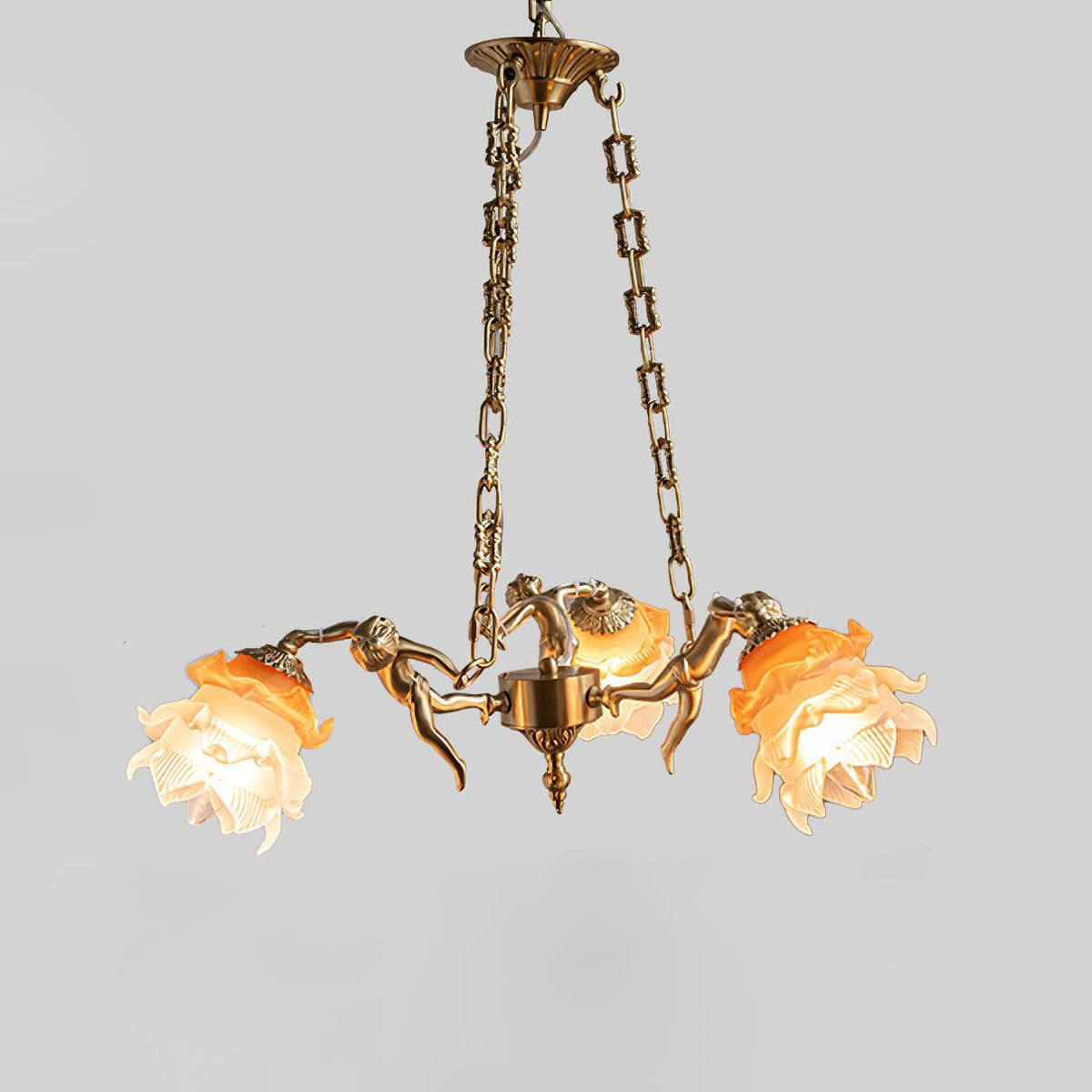 Lustre Dinard en laiton et verre – vue 20