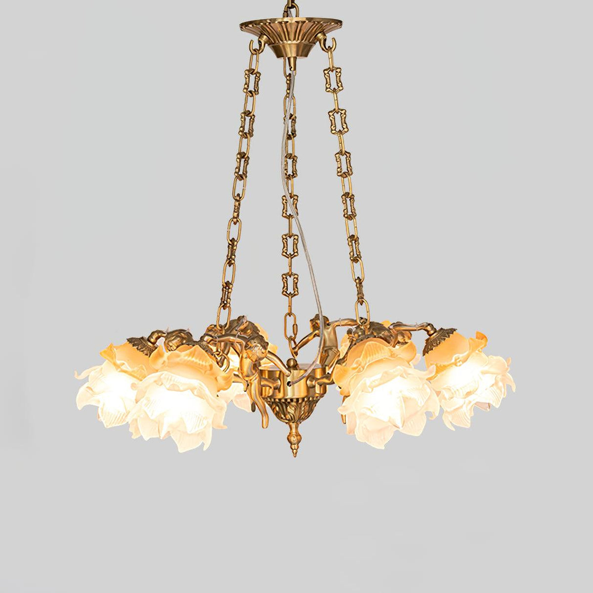 Lustre Dinard en laiton et verre – vue 21