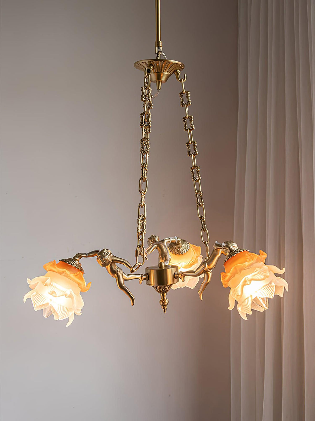Lustre Dinard en laiton et verre – vue 32