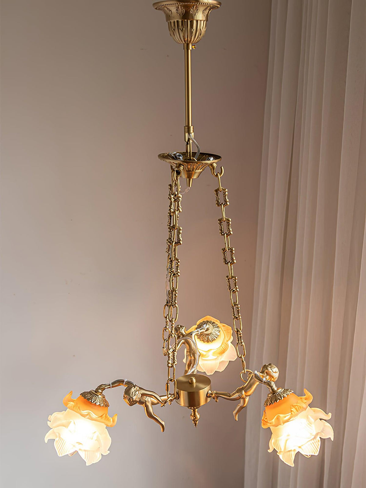 Lustre Dinard en laiton et verre – vue 33