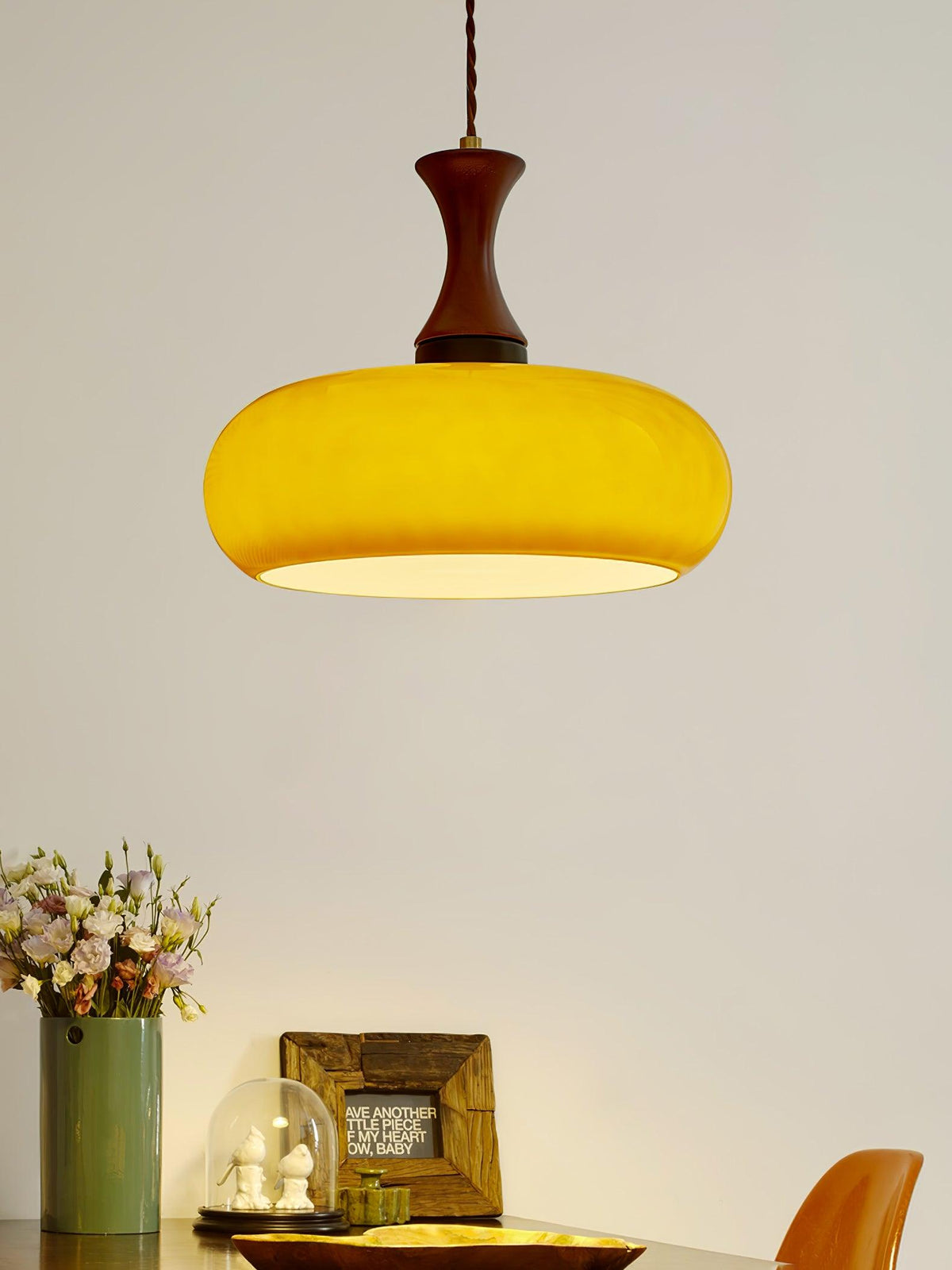 Suspension Camomille en bois et verre – vue 8
