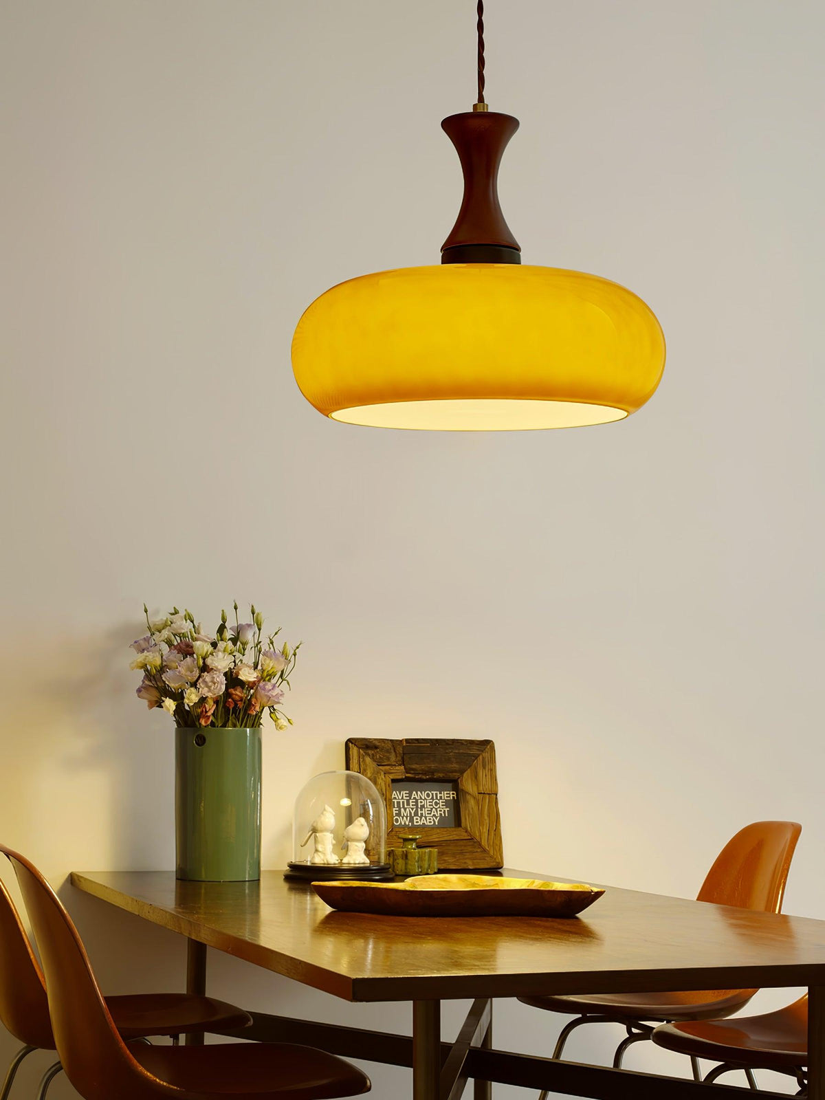 Suspension Camomille en bois et verre – vue 7