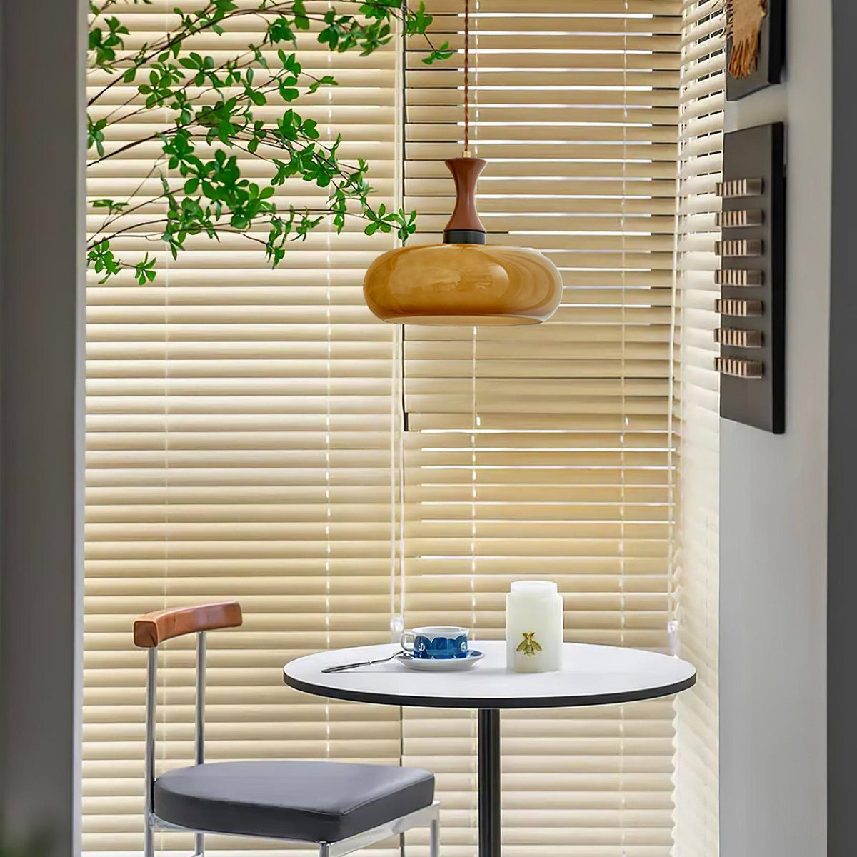 Suspension Camomille en bois et verre – vue 9