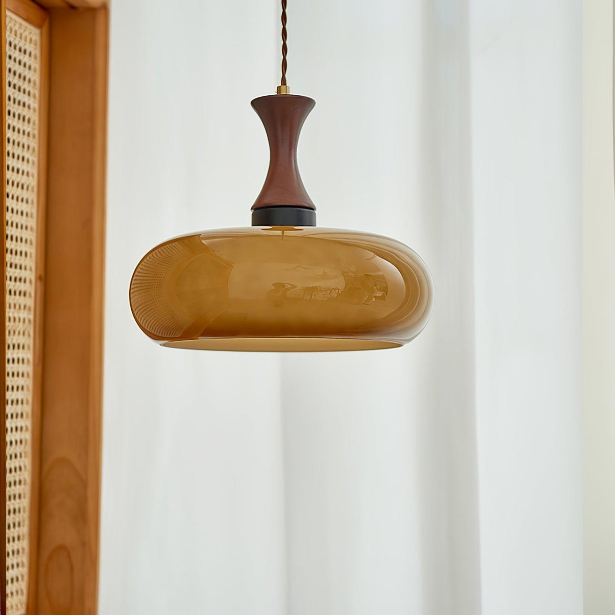 Suspension Camomille en bois et verre – vue 10