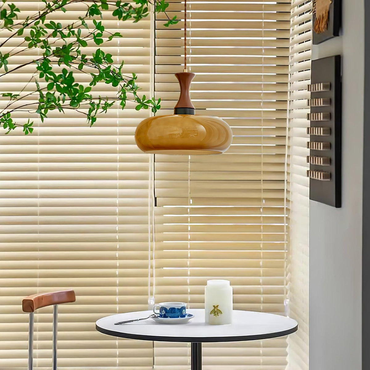 Suspension Camomille en bois et verre – vue 11