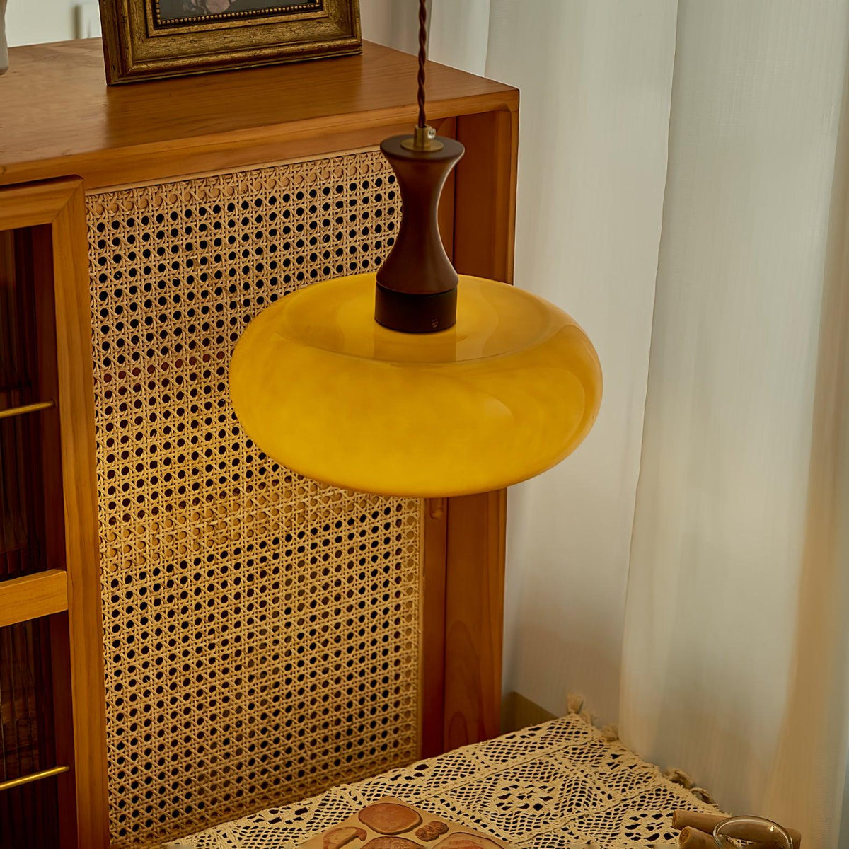 Suspension Camomille en bois et verre – vue 13