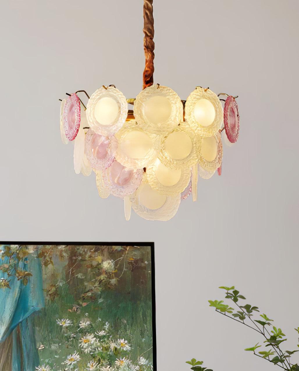 Lustre Framboise en verre et métal – vue 12