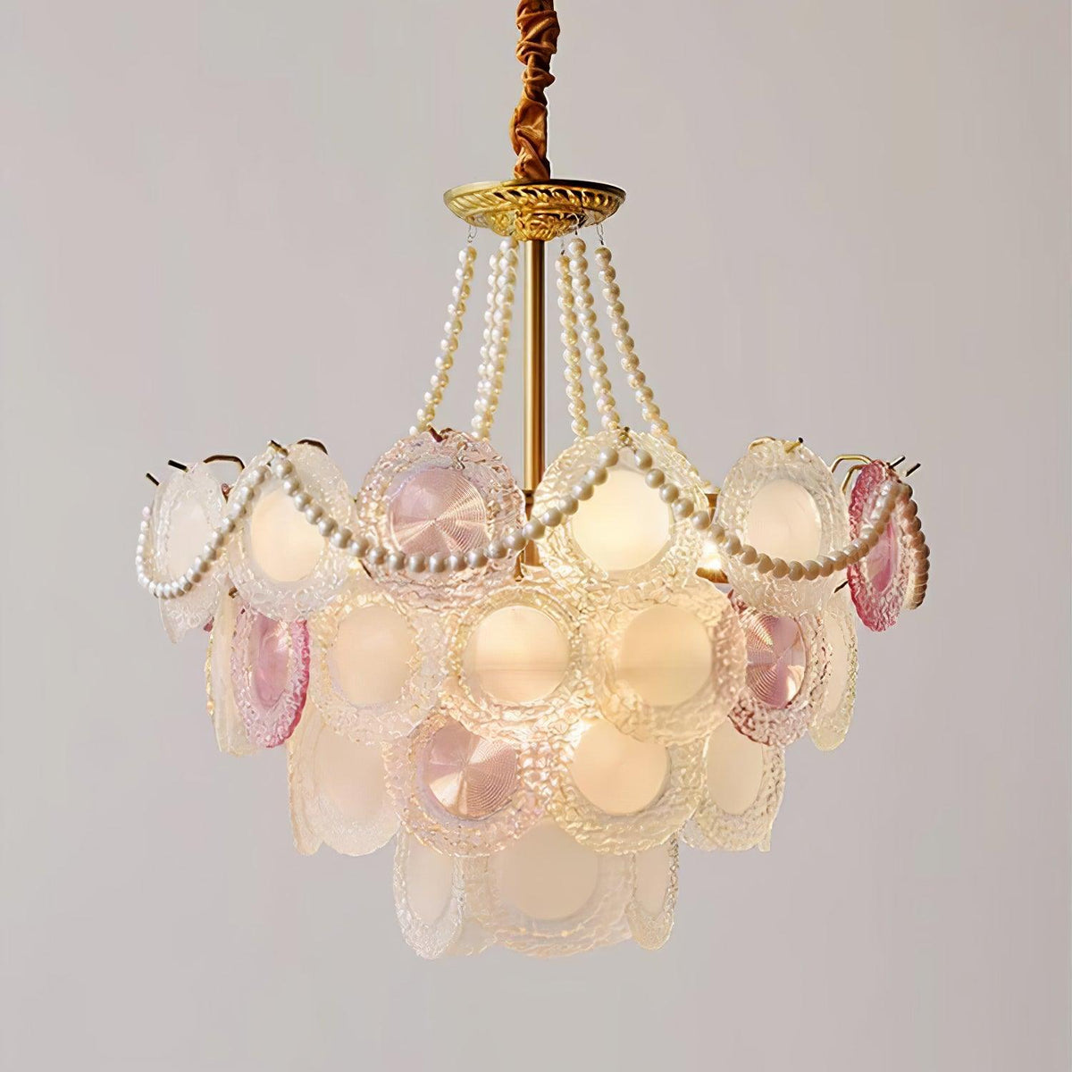 Lustre Framboise en verre et métal – vue 10