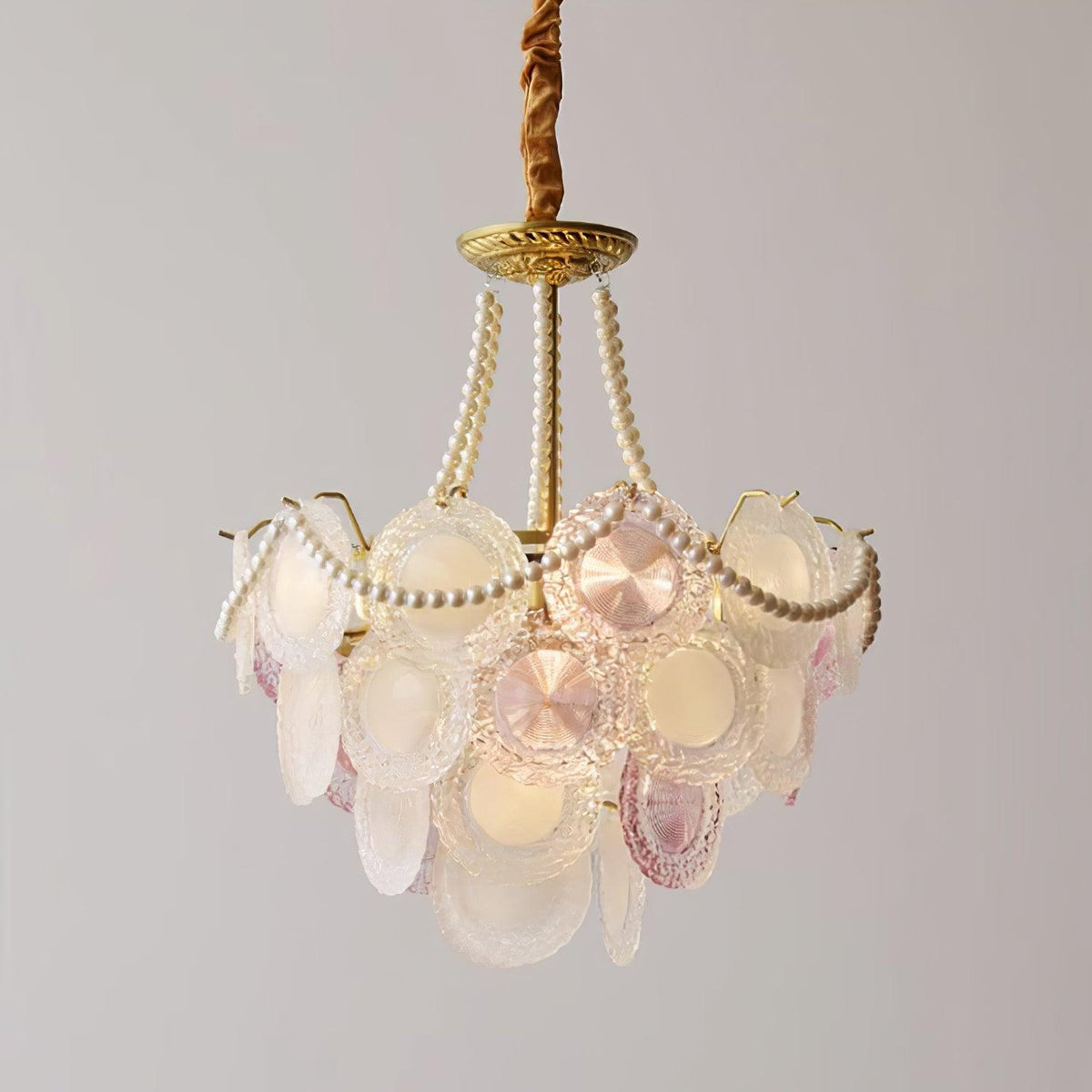 Lustre Framboise en verre et métal – vue 15