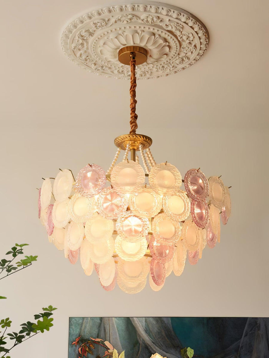 Lustre Framboise en verre et métal – vue 2