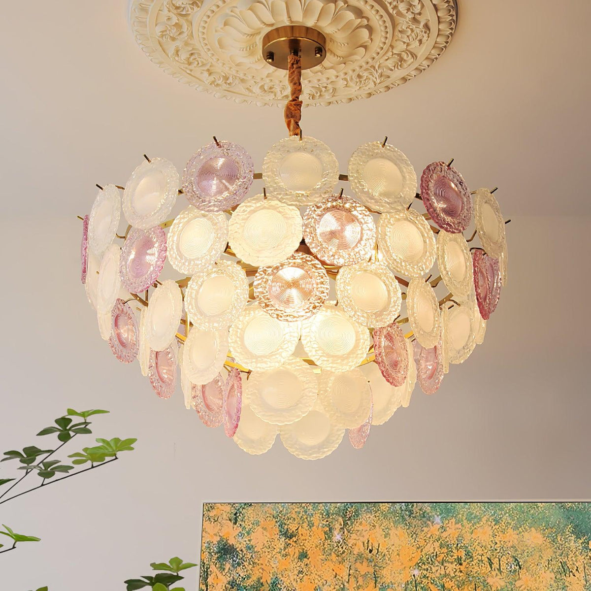 Lustre Framboise en verre et métal – vue 22