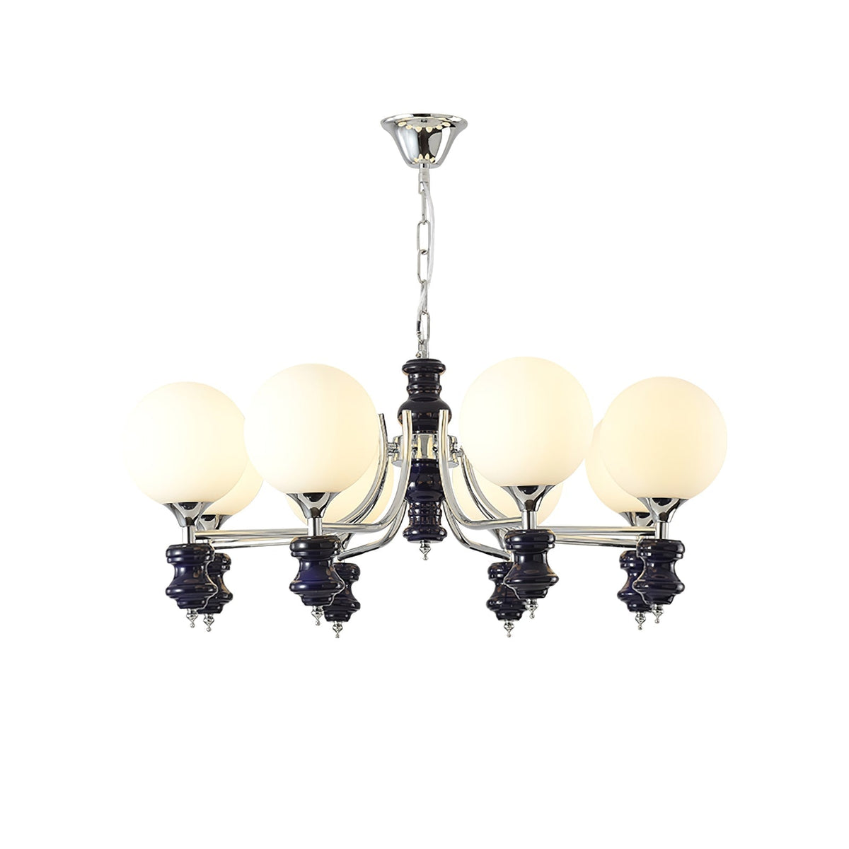Lustre Navette en verre et métal – vue 15