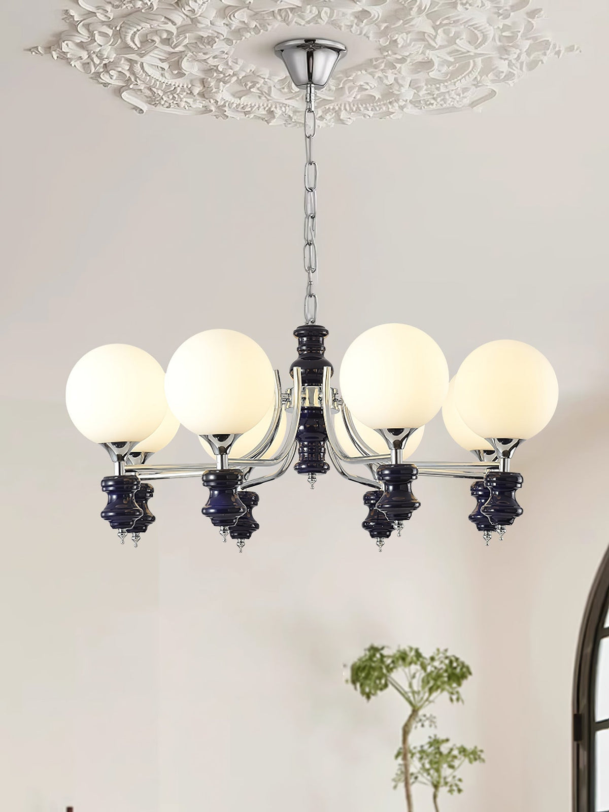 Lustre Navette en verre et métal – vue 23