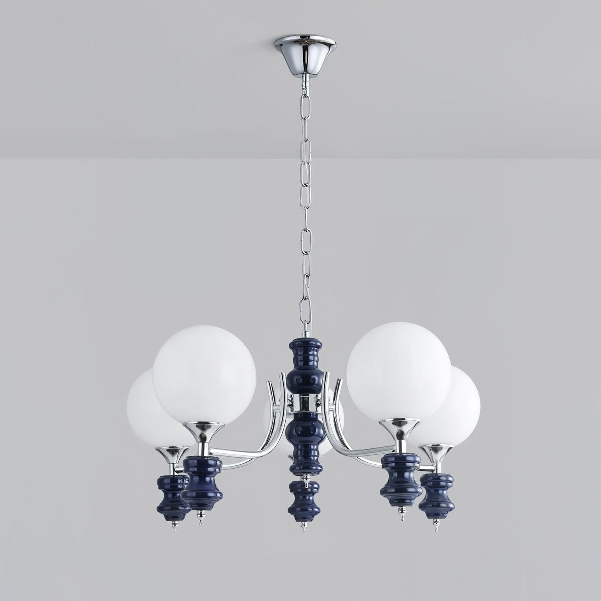Lustre Navette en verre et métal – vue 3