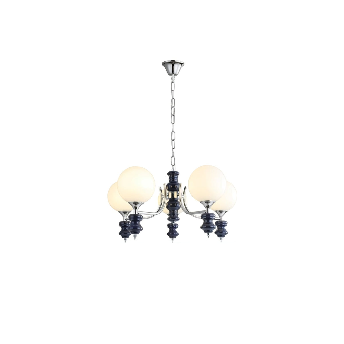 Lustre Navette en verre et métal – vue 14