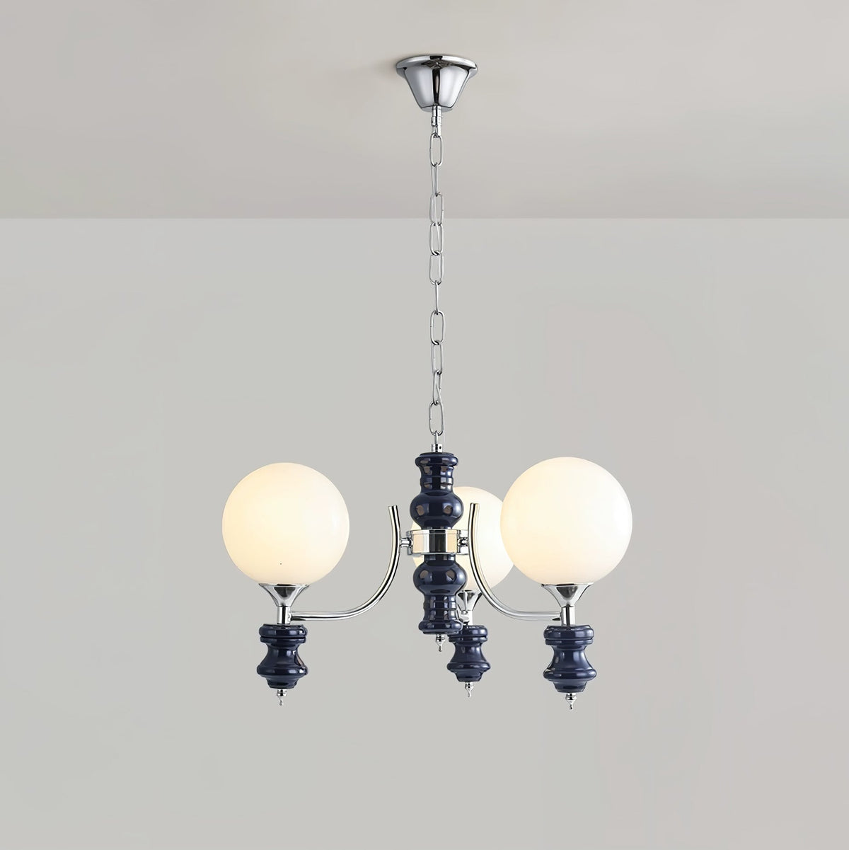 Lustre Navette en verre et métal – vue 7