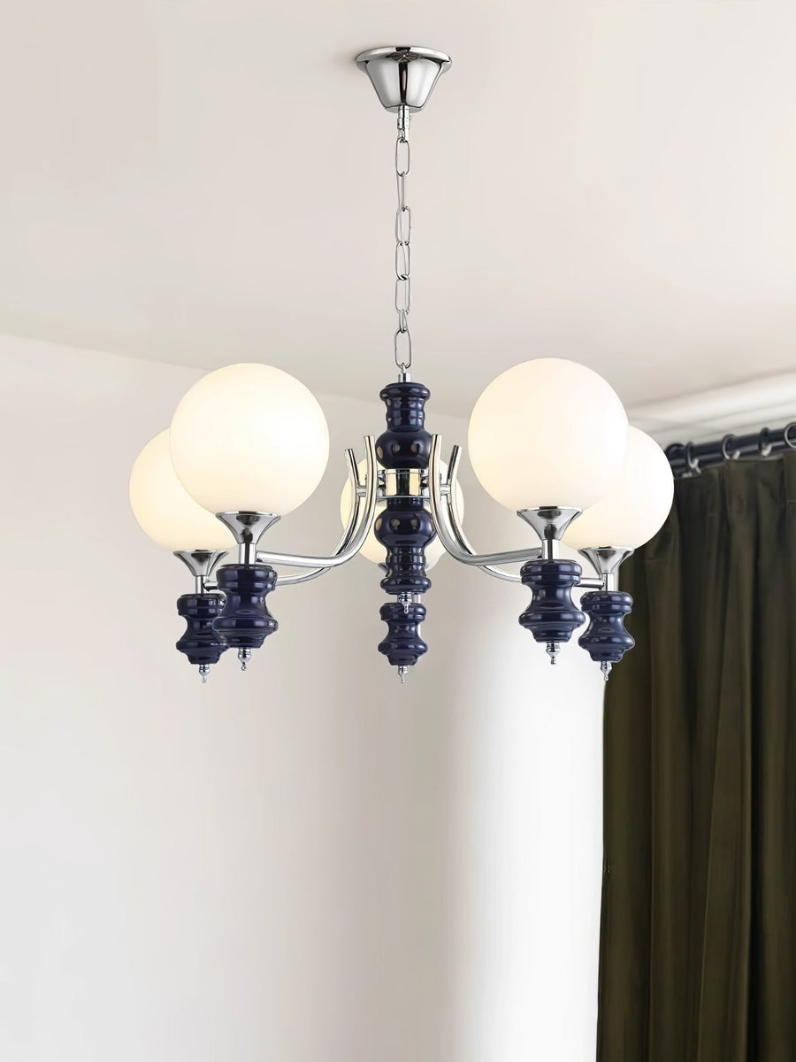 Lustre Navette en verre et métal – vue 2