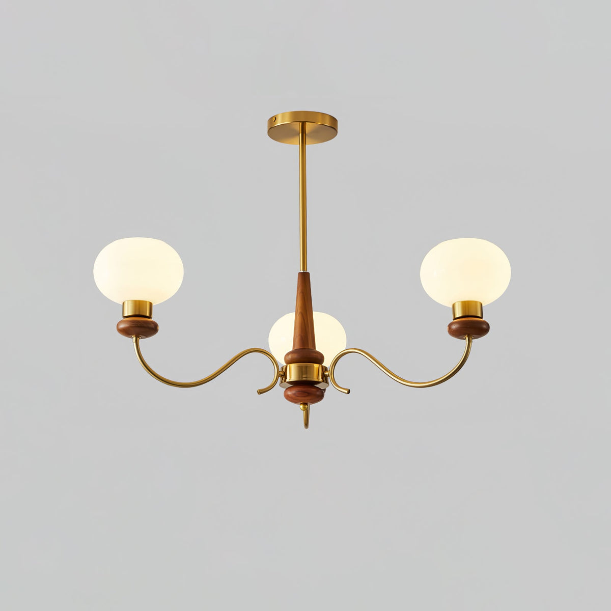 Lustre Idylle en bois et laiton – vue 7
