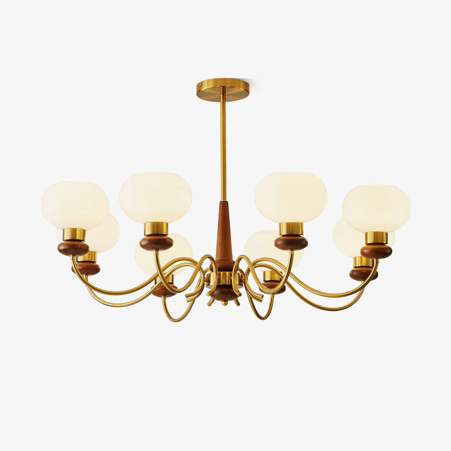 Lustre Idylle en bois et laiton – vue 5
