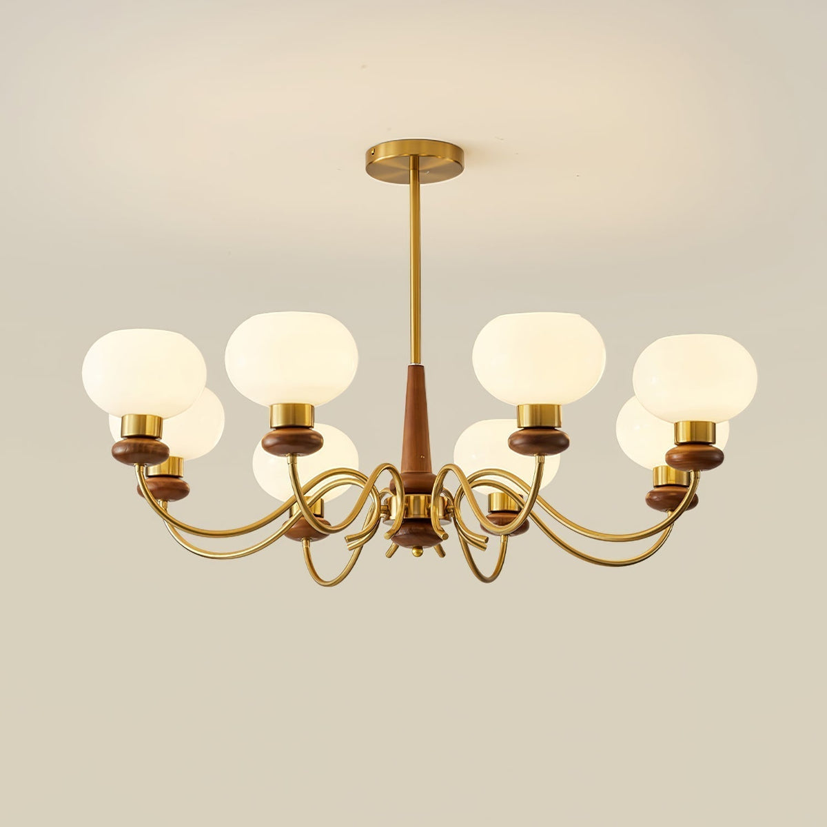 Lustre Idylle en bois et laiton – vue 3