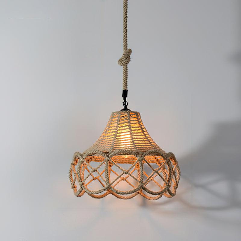 Suspension Harpe en jute et fer – vue 24