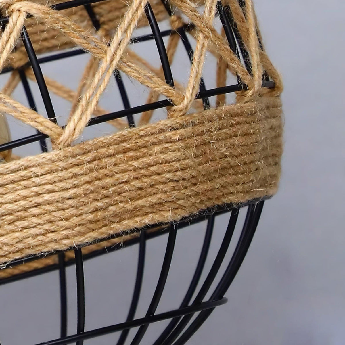 Suspension Quadrille en jute et fer – vue 18