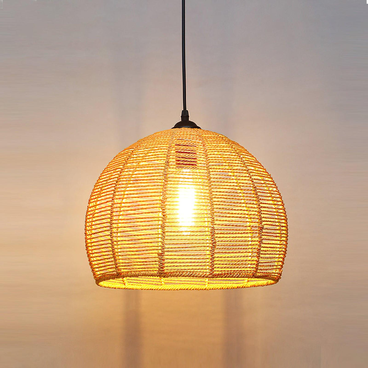 Suspension Quadrille en jute et fer – vue 22