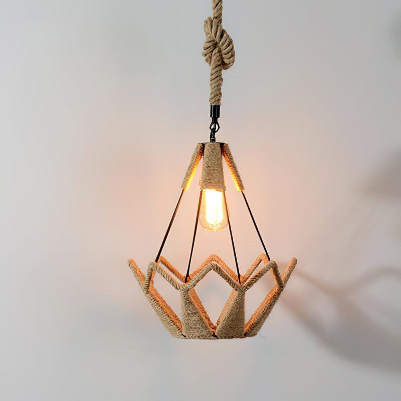 Suspension Quadrille en jute et fer – vue 24