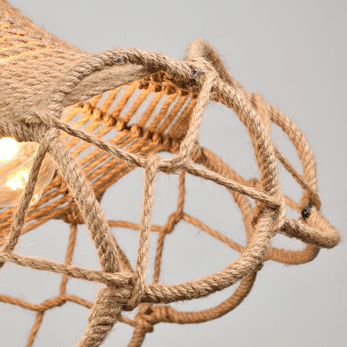 Suspension Quadrille en jute et fer – vue 15