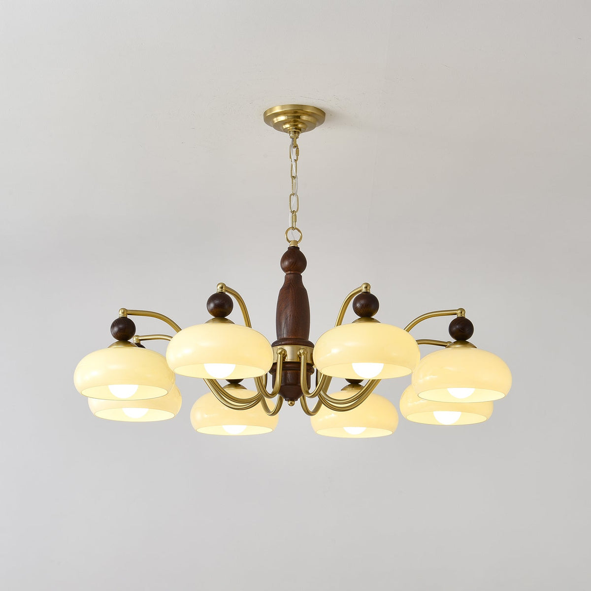 Lustre Comète en verre et bois – vue 4