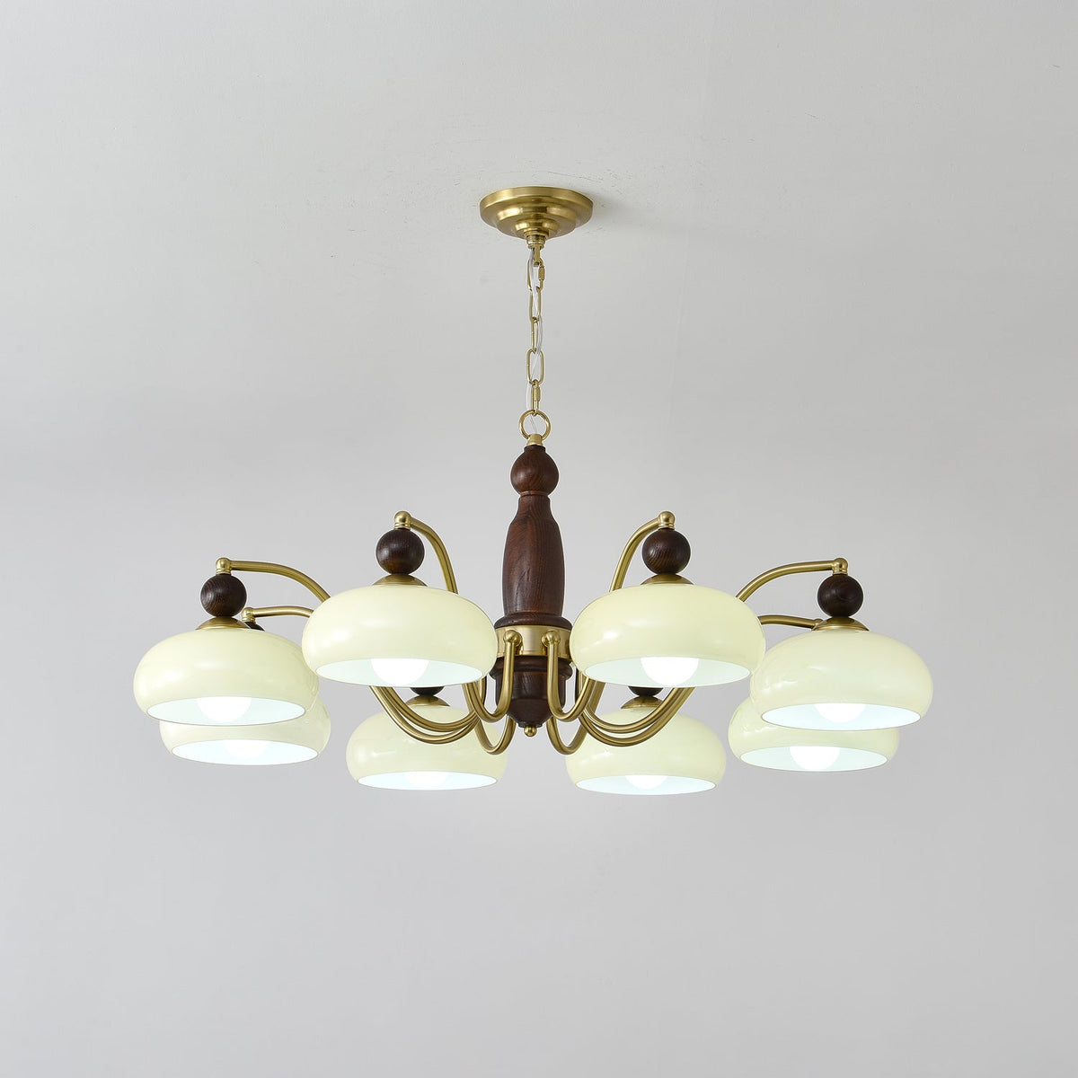 Lustre Comète en verre et bois – vue 19