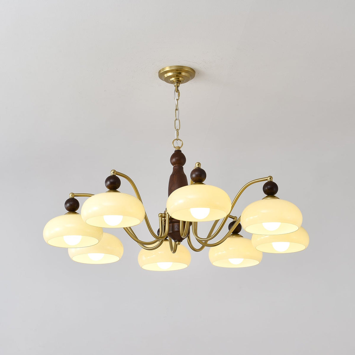 Lustre Comète en verre et bois – vue 21