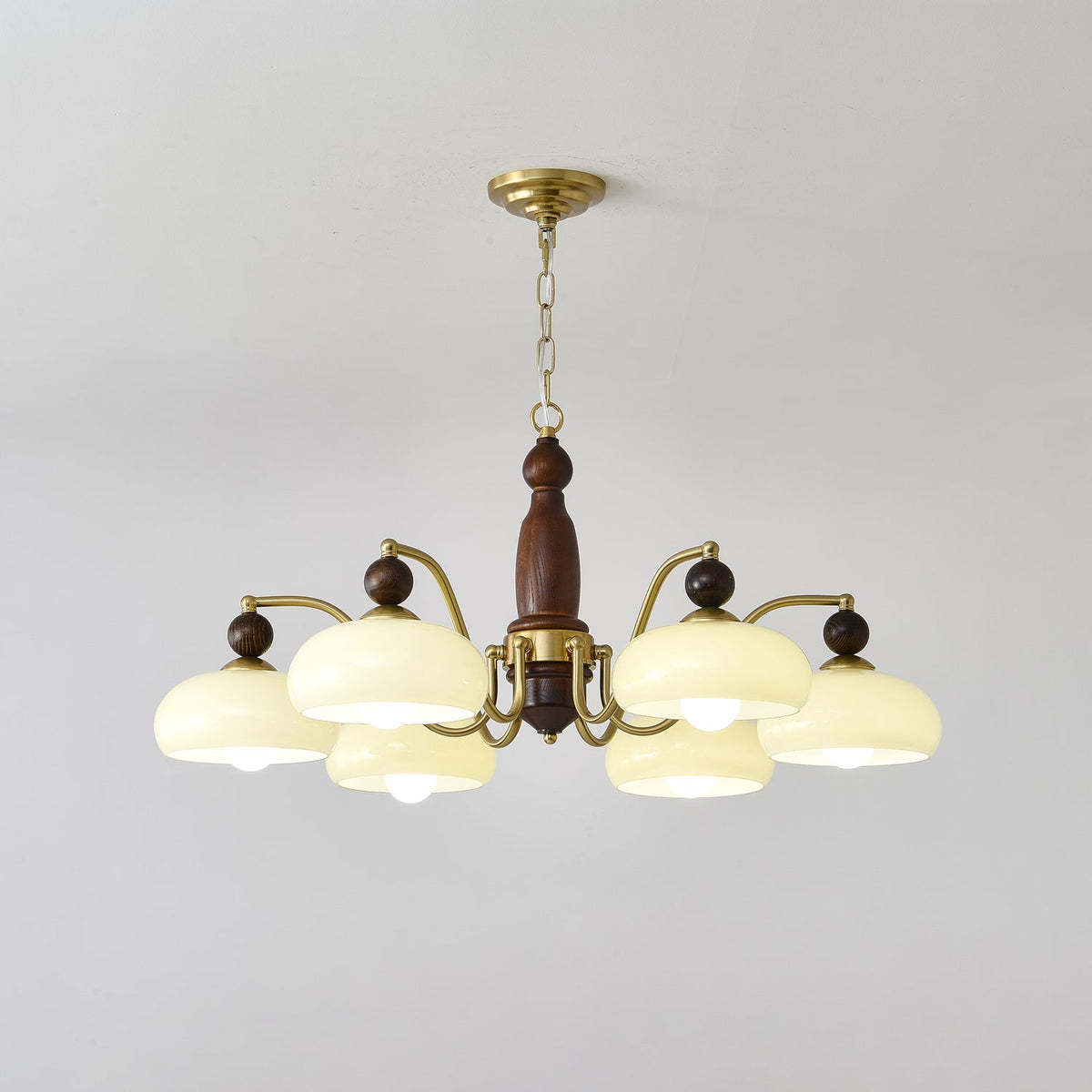 Lustre Comète en verre et bois – vue 24