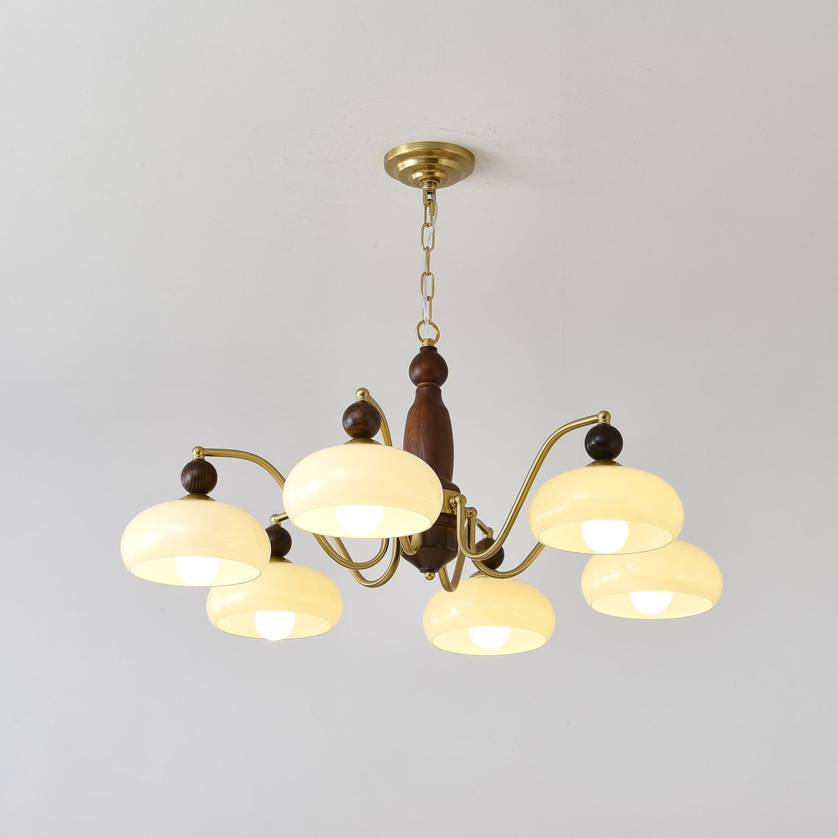 Lustre Comète en verre et bois – vue 6