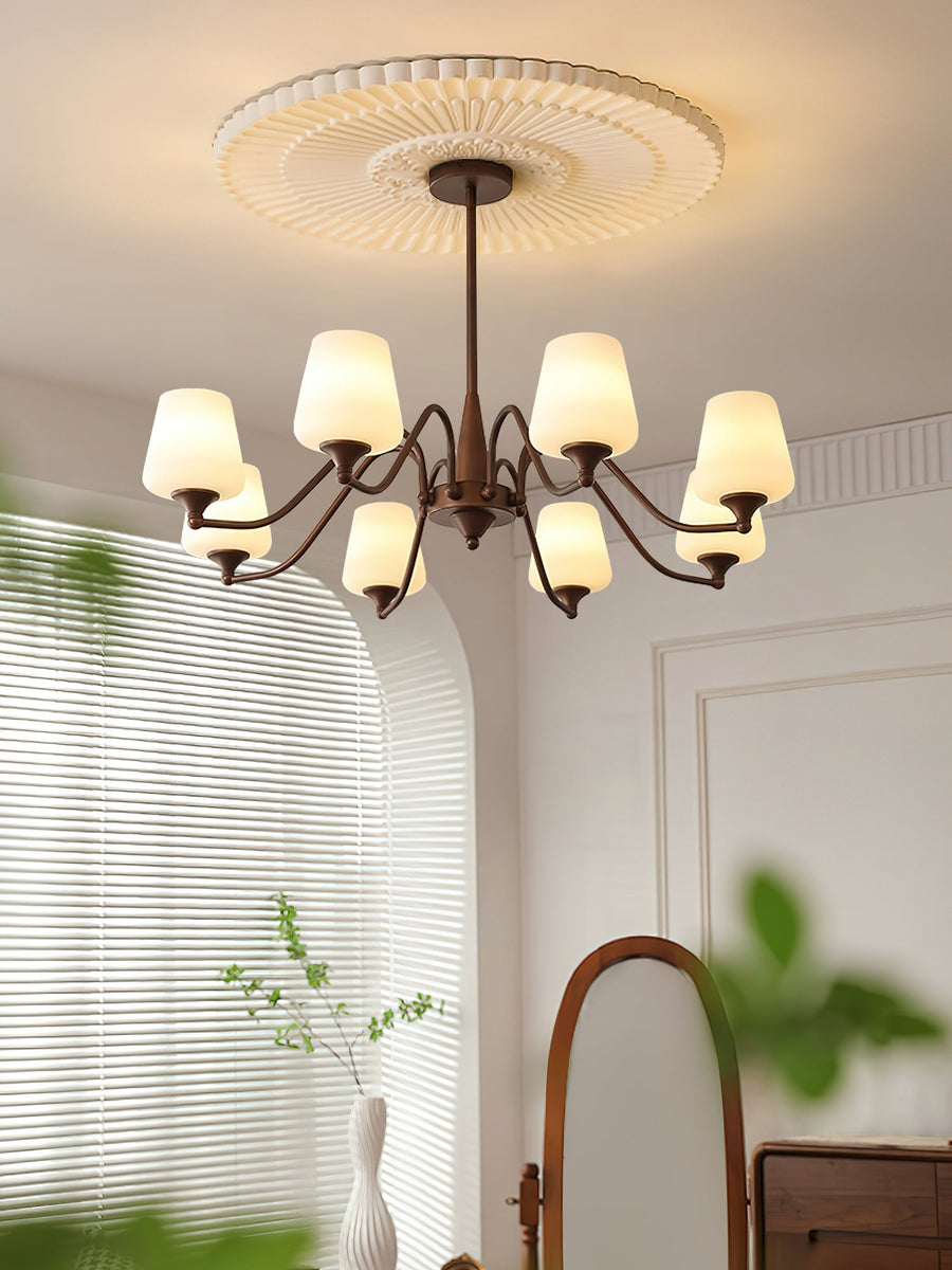 Lustre Rosace en verre et métal – vue 5