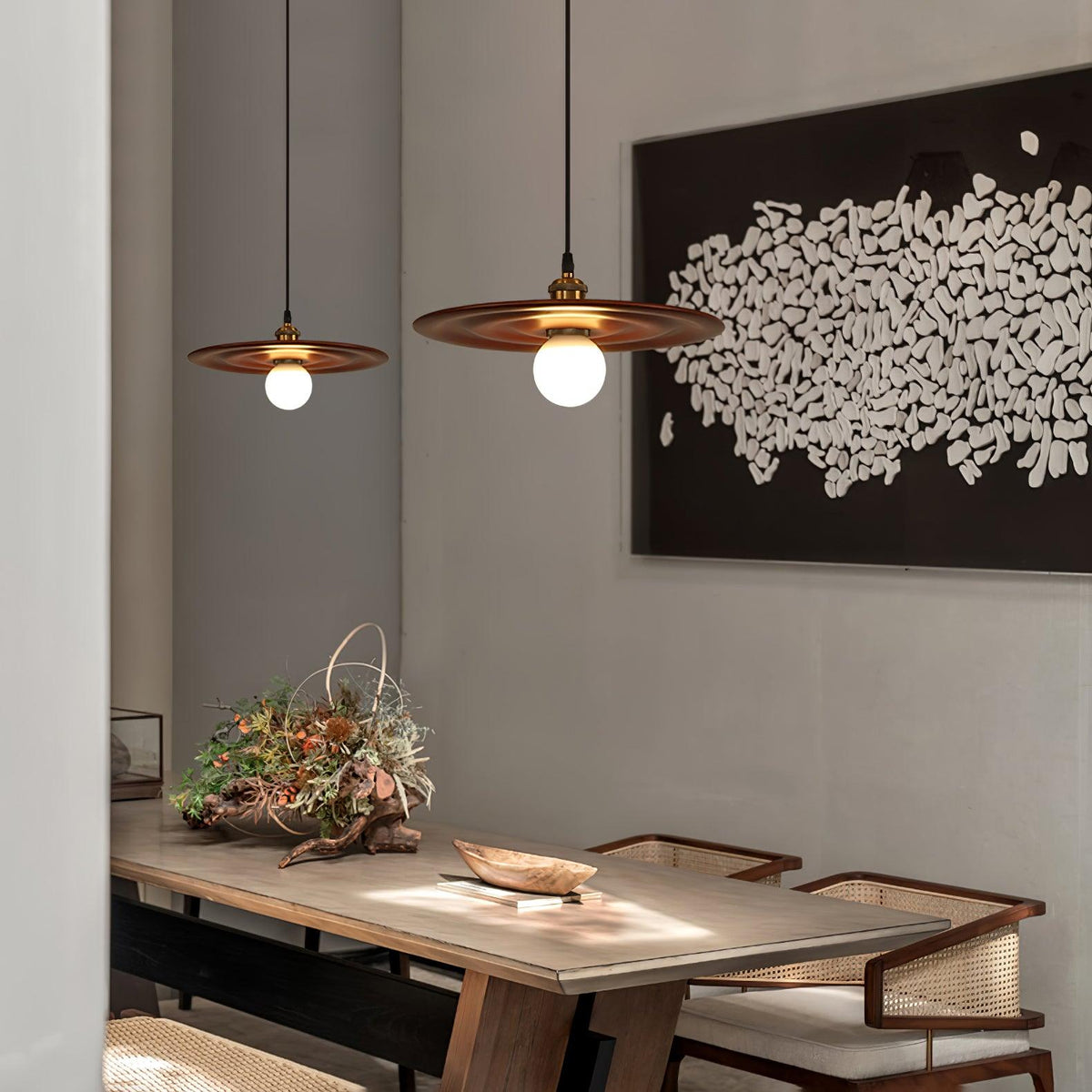 Suspension Oural en verre et bois – vue 21