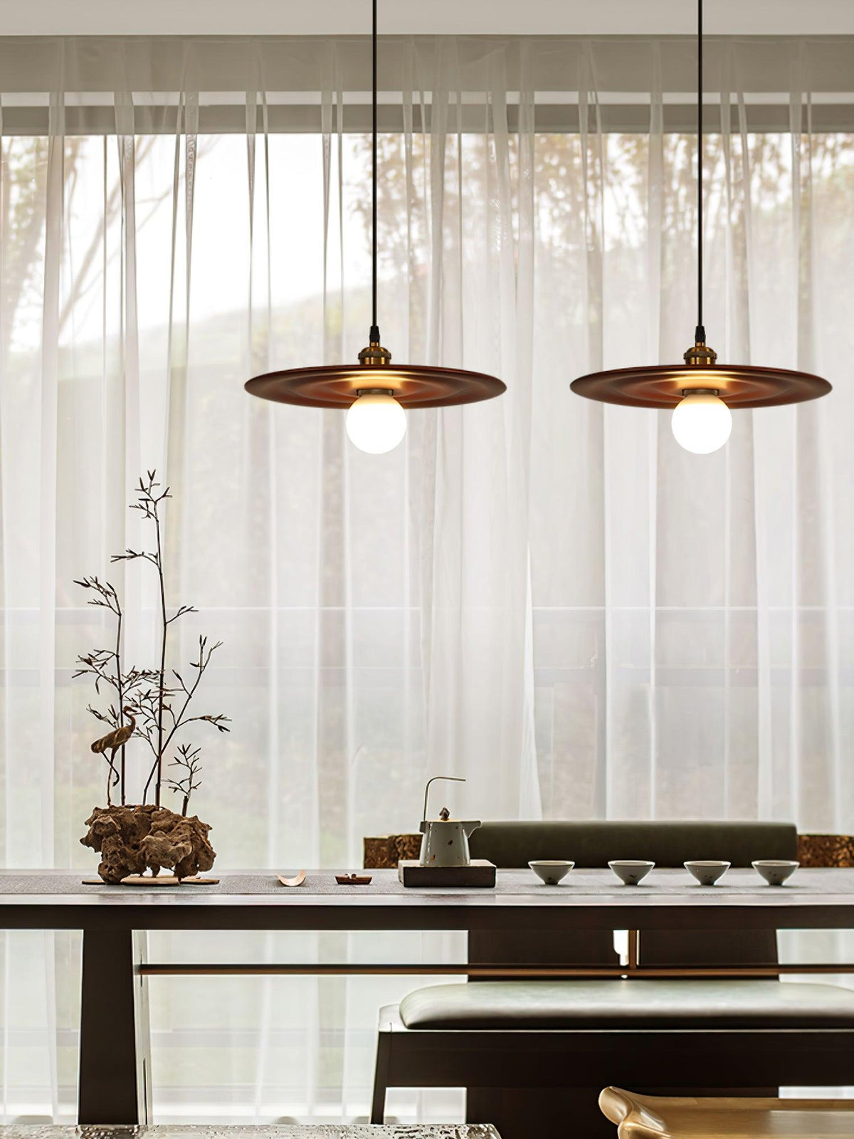 Suspension Oural en verre et bois – vue 26