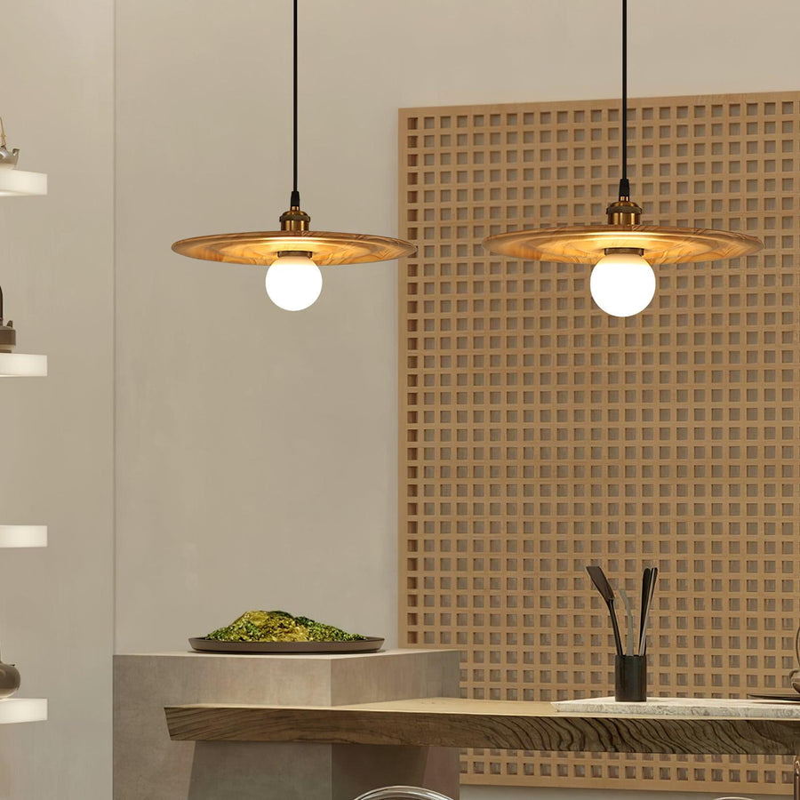 Suspension Oural en verre et bois – vue 4
