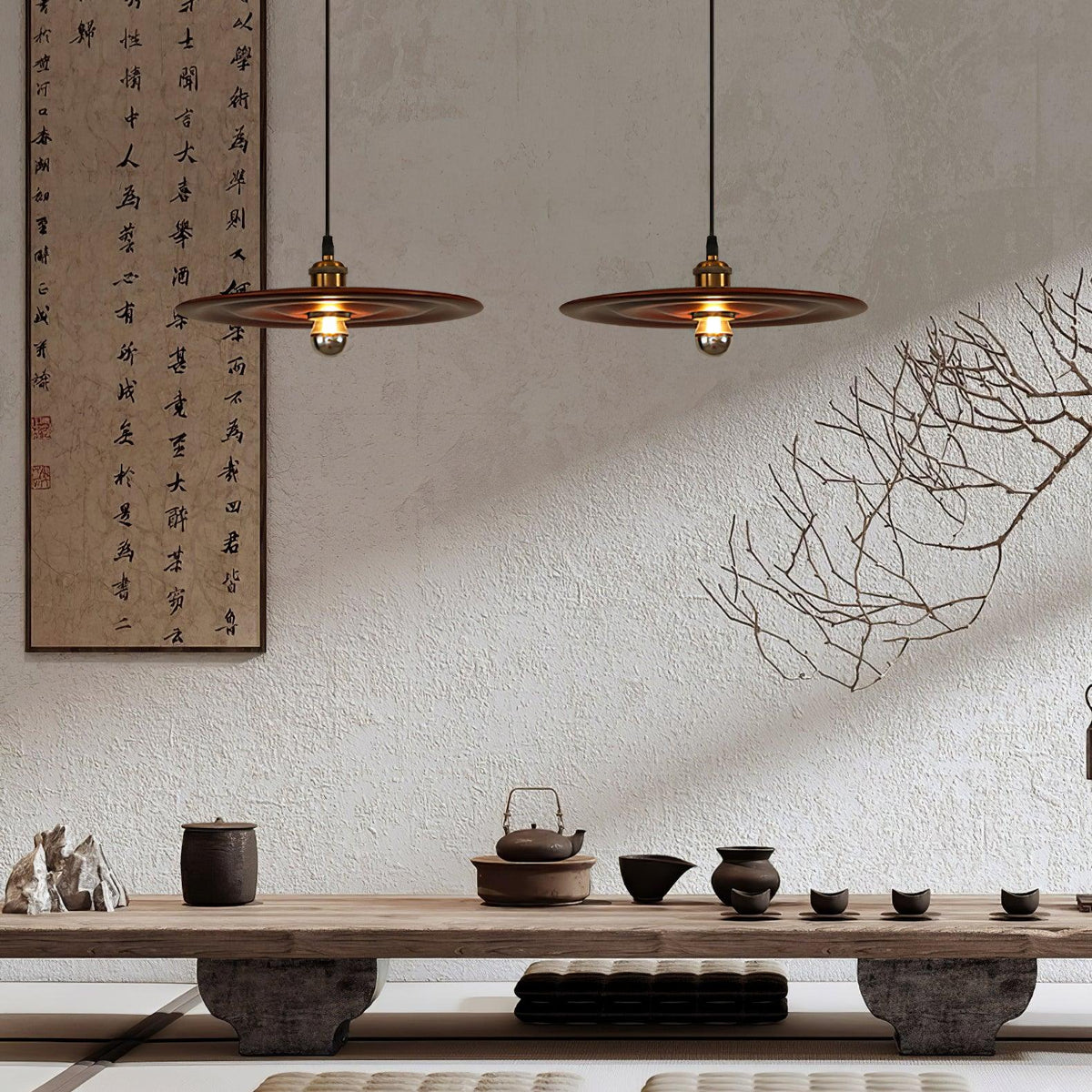 Suspension Oural en verre et bois – vue 15