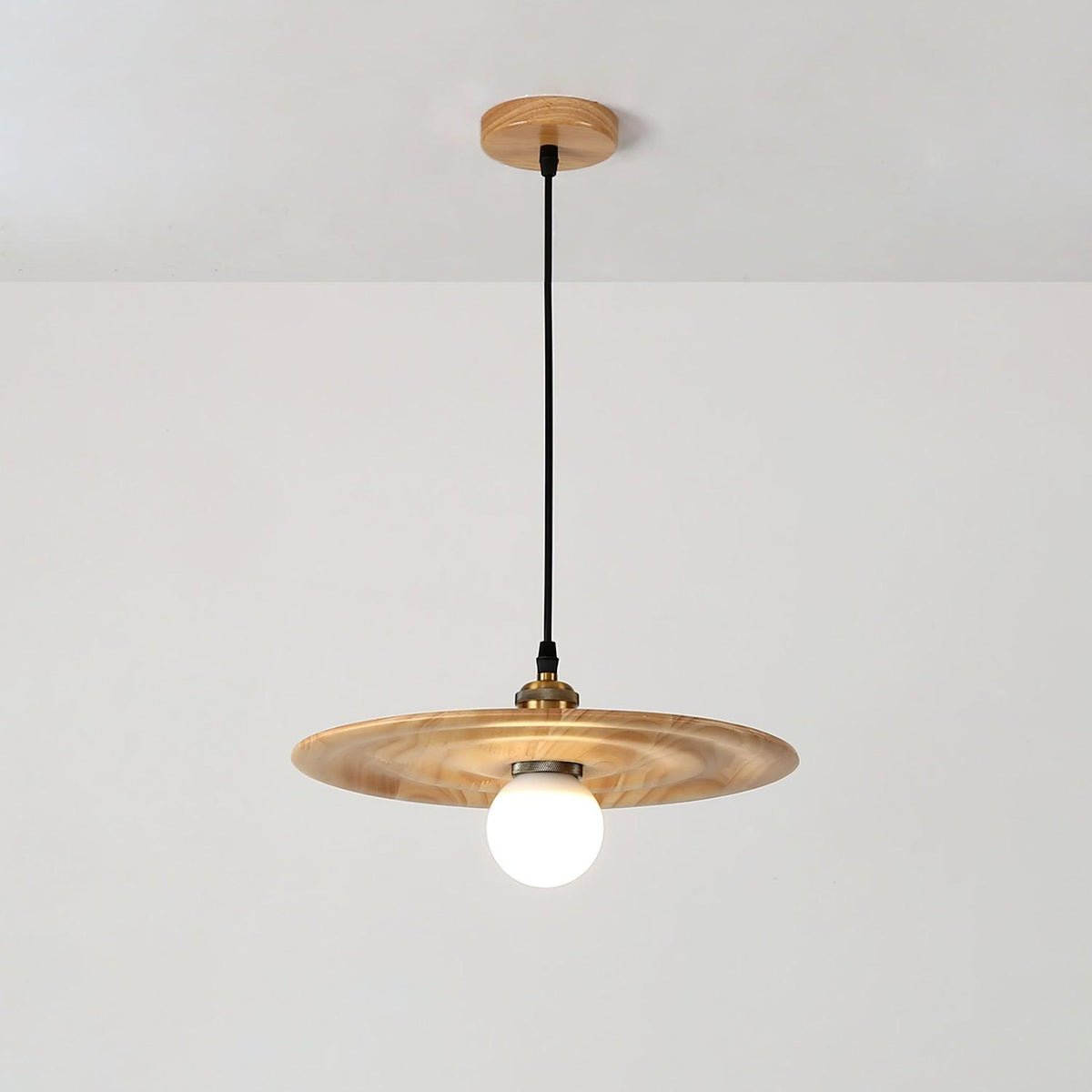 Suspension Oural en verre et bois – vue 3