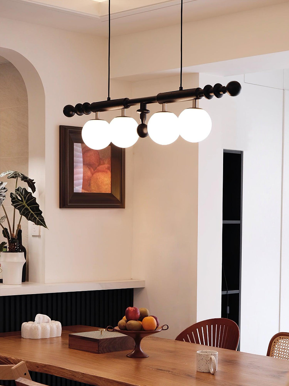 Lustre Clairon en verre et noyer – vue 12