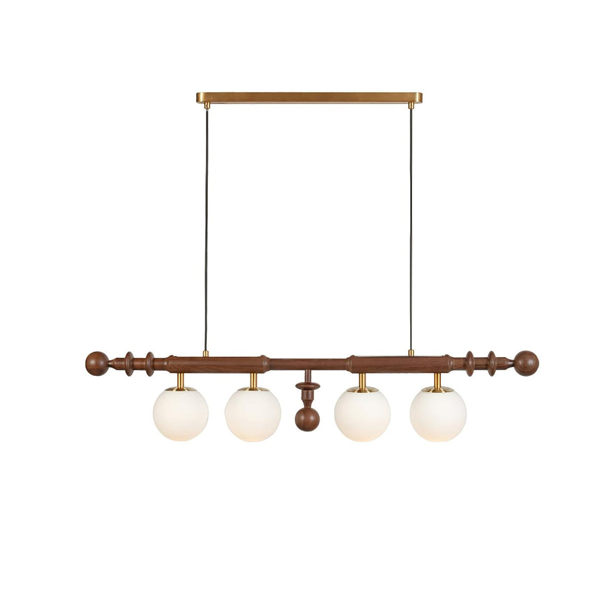Lustre Clairon en verre et noyer – vue 8