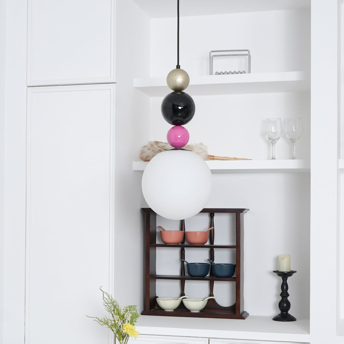 Suspension Vivace en verre et métal – vue 29