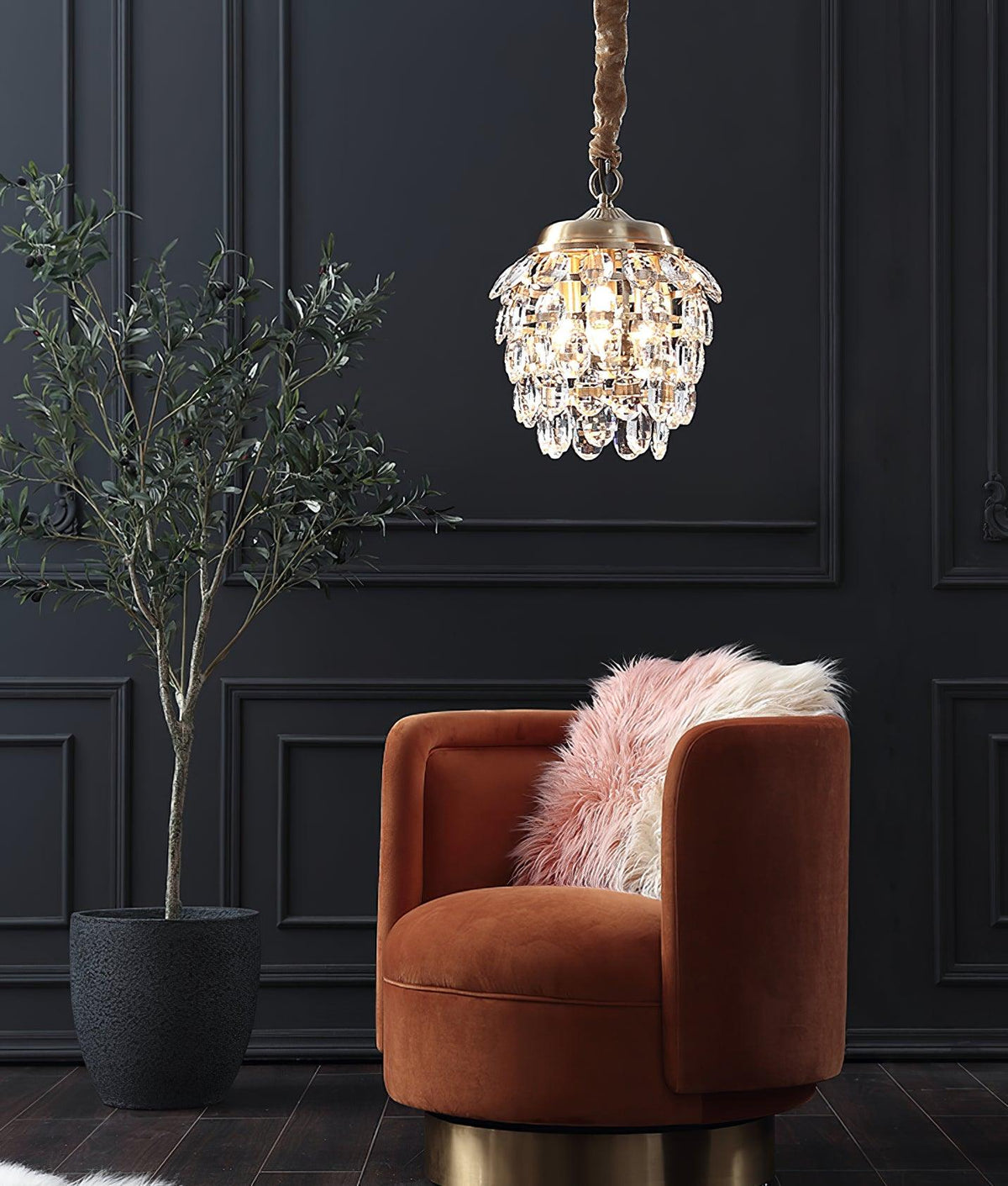 Suspension Cigale en cristal et laiton – vue 18