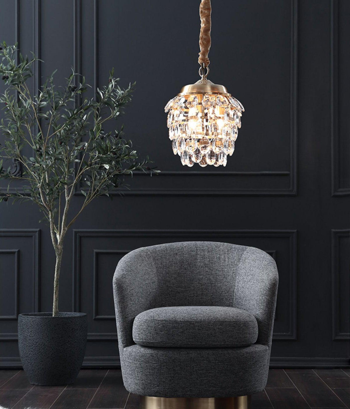 Suspension Cigale en cristal et laiton – vue 17
