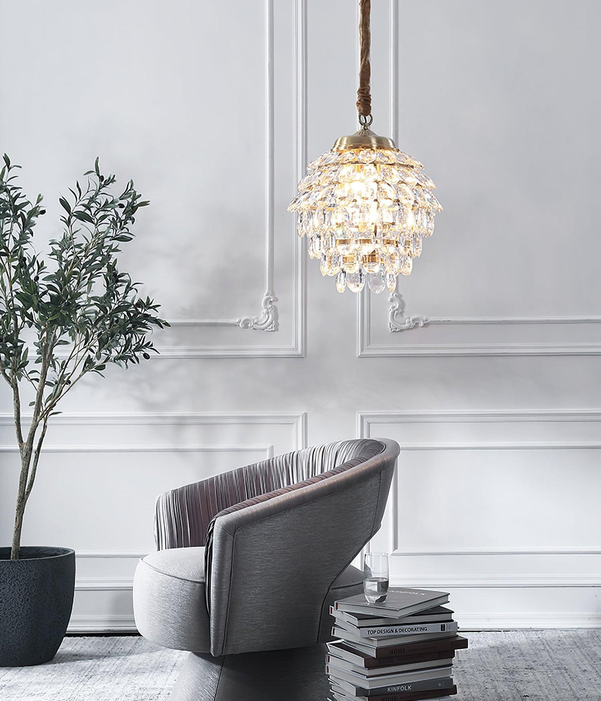 Suspension Cigale en cristal et laiton – vue 22