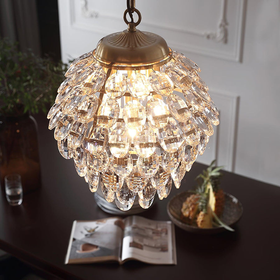 Suspension Cigale en cristal et laiton – vue 5