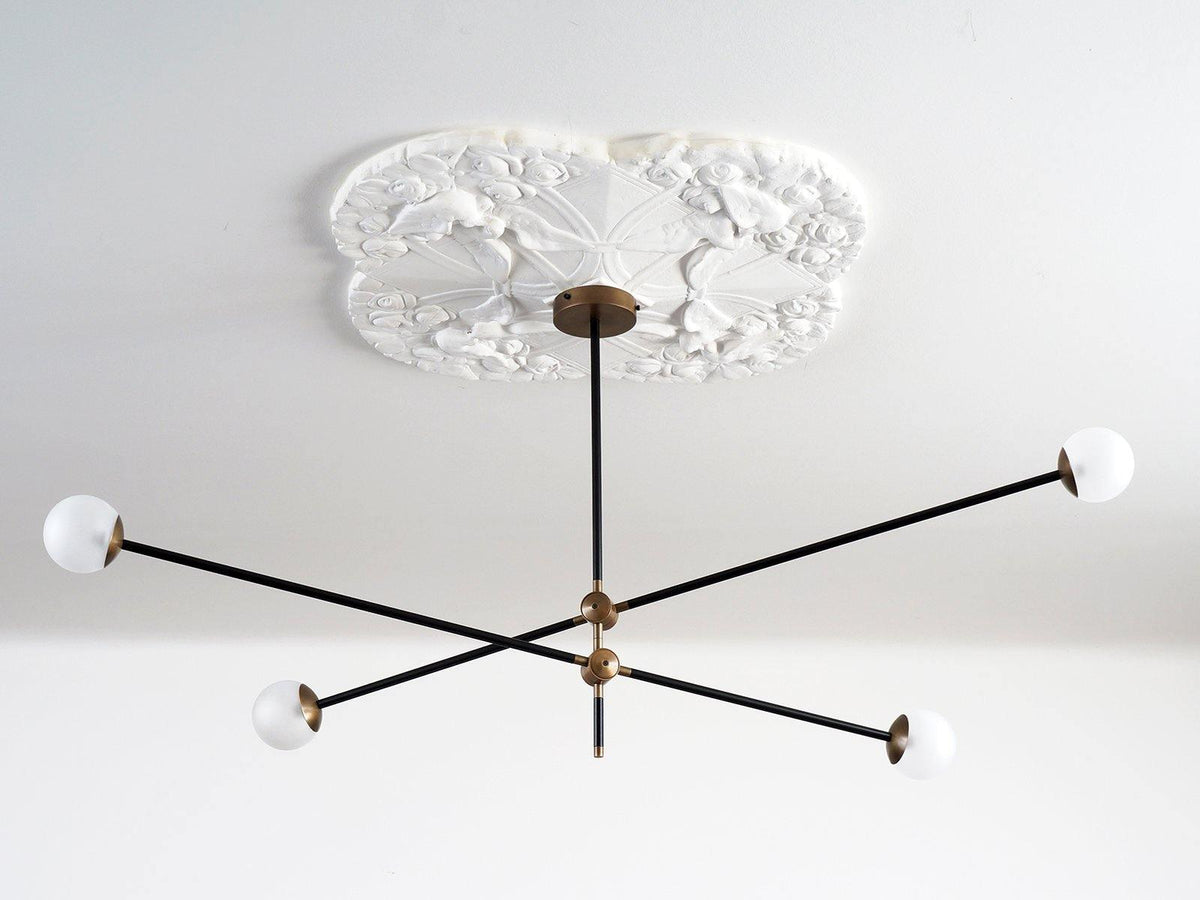 Lustre Salomé en verre et laiton – vue 26
