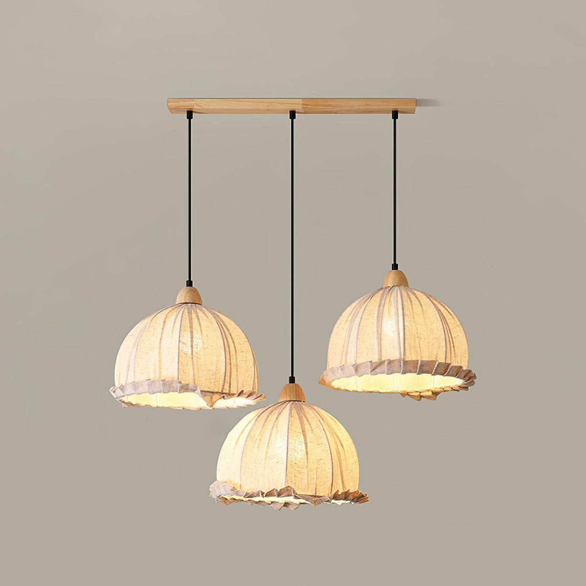 Suspension Rocher en bois et tissu – vue 9