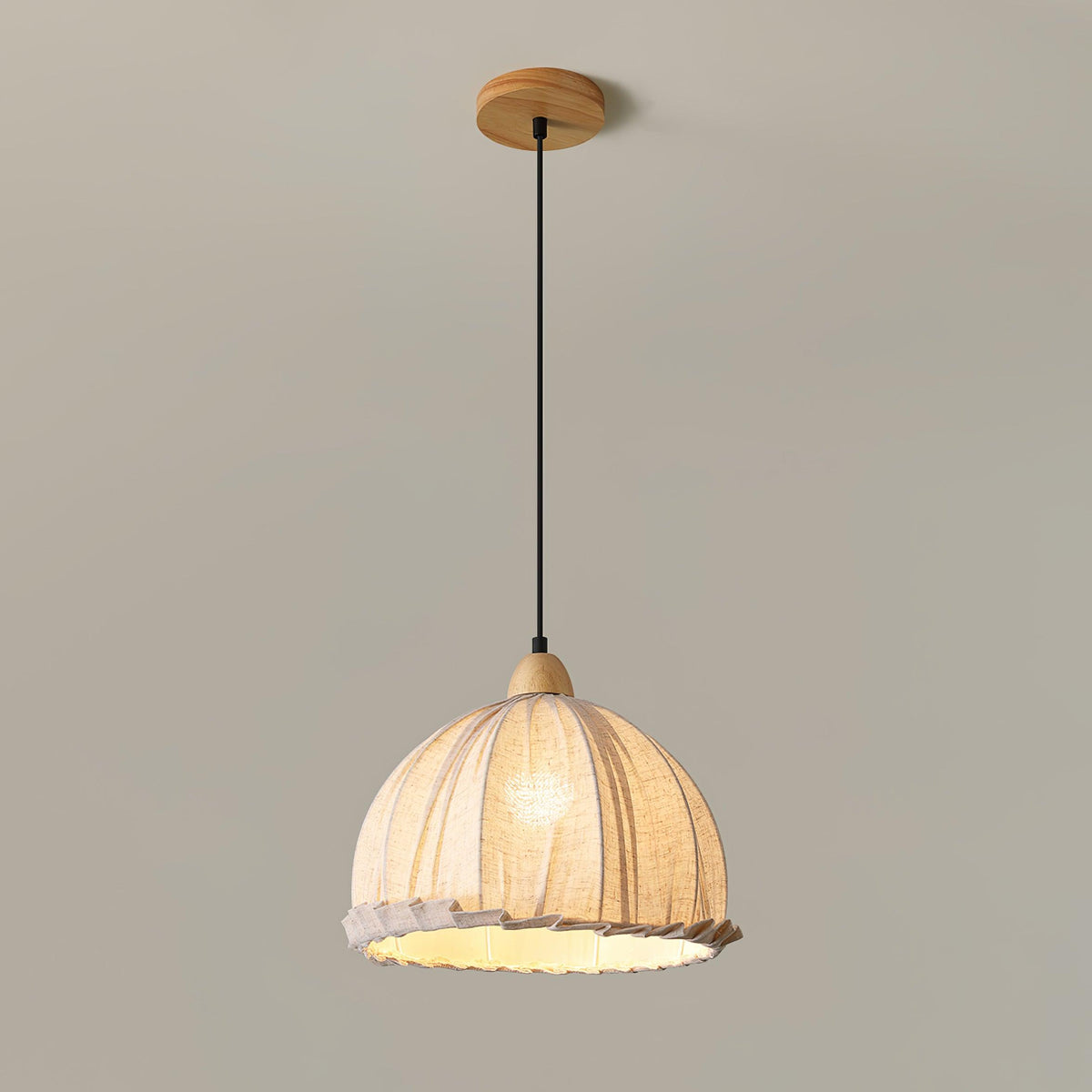 Suspension Rocher en bois et tissu – vue 6